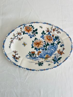 Faïencerie de Gien – Coq et Pivoines | Ovale Serveerschaal