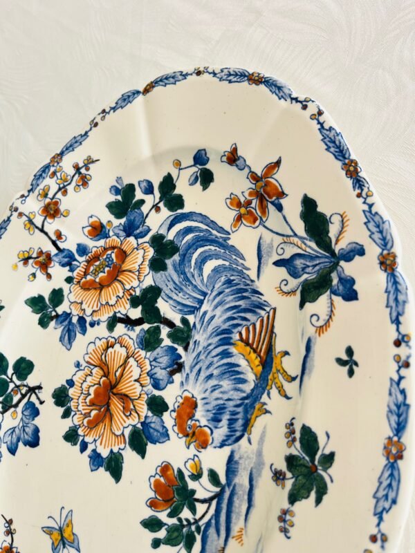 Faïencerie de Gien – Coq et Pivoines | Ovale Serveerschaal Faïencerie de Gien – Coq et Pivoines | Ovale Serveerschaal