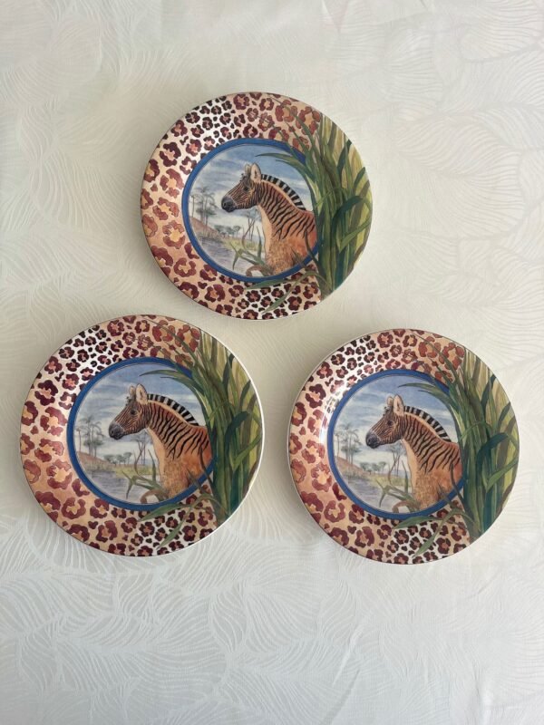 Faïencerie de Gien – Savane | Set van 3 Gebaksbordjes met Zebra (Ø17 cm) Faïencerie de Gien – Savane | Set van 3 Gebaksbordjes met Zebra (Ø17 cm)