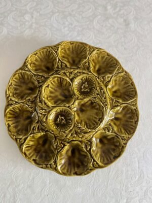 Faïencerie de Gien France – Groot Antiek Oesterbord / Serveerbord (Ø34 cm) Faïencerie de Gien France – Groot Antiek Oesterbord / Serveerbord (Ø34 cm)