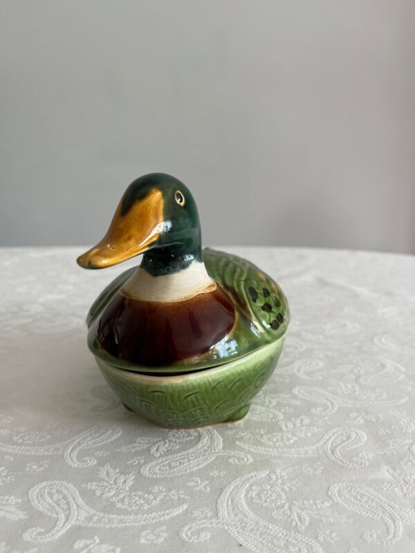 Michel Caugant – Terrine Eend Groen – Handgemaakte Faïence Terrine Michel Caugant – Terrine Eend Groen – Handgemaakte Faïence Terrine
