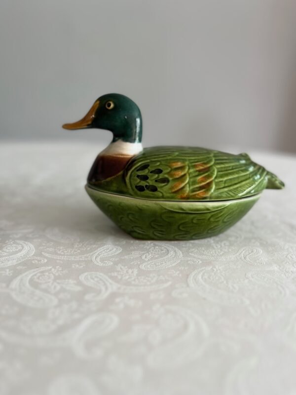 Michel Caugant – Terrine Eend Groen – Handgemaakte Faïence Terrine Michel Caugant – Terrine Eend Groen – Handgemaakte Faïence Terrine