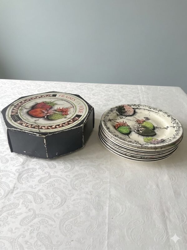 Gien Fraises en Folie set van 6 ontbijtborden – Bill Goldsmith – Ø 21,5 cm