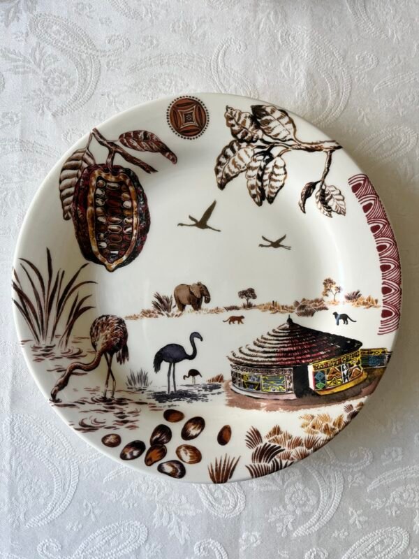 Gien Cacao set van 6 gebaksbordjes