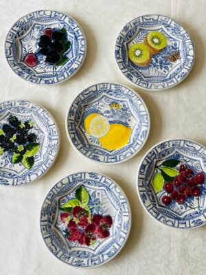 gien oiseau-blue-fruits-ontbijtborden-set-van-6