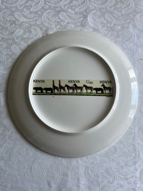 IMG_0604 Achterzijde set van 3 Gien France Kenya ontbijtborden met originele merkstempels en serie-naam Creation J.D.