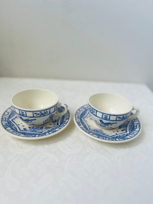 Faïencerie de Gien France – Oiseau Blue – Koffiekop en Schotel Faïencerie de Gien France – Oiseau Blue – Koffiekop en Schotel