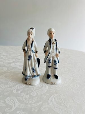 Vintage Tafeldecoratie – Victoriaans Paar – Porseleinen Beeldjes