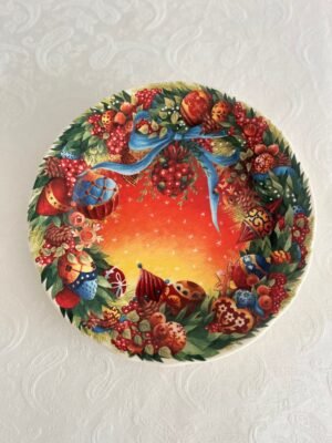 Faïencerie de Gien France – Joyeuses Fêtes – Ontbijtbord / Sierbord Faïencerie de Gien France – Joyeuses Fêtes – Ontbijtbord / Sierbord