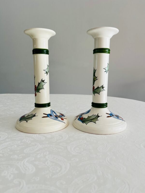 Faïencerie de Gien France – Le Houx – Kandelaars / Candleholders Faïencerie de Gien France – Le Houx – Kandelaars / Candleholders