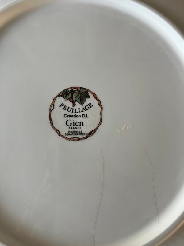 Gien Feuillage groot plat serveerbord / taartbord Ø30 cm