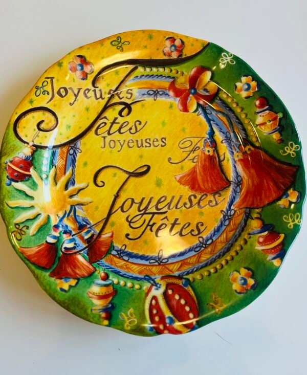 Gien Joyeuses Fêtes 1997 2 Ontbijtbord / Sierbord