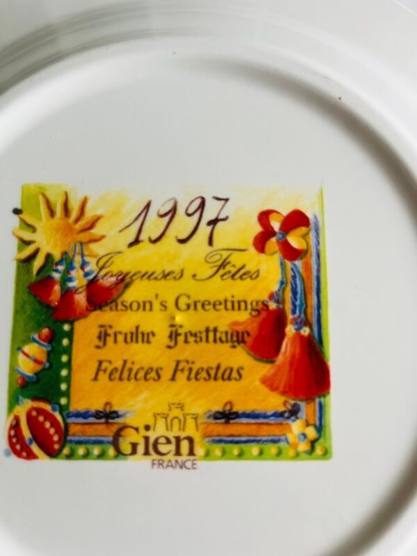 Gien Joyeuses Fêtes 1997 Ontbijtbord / Sierbord