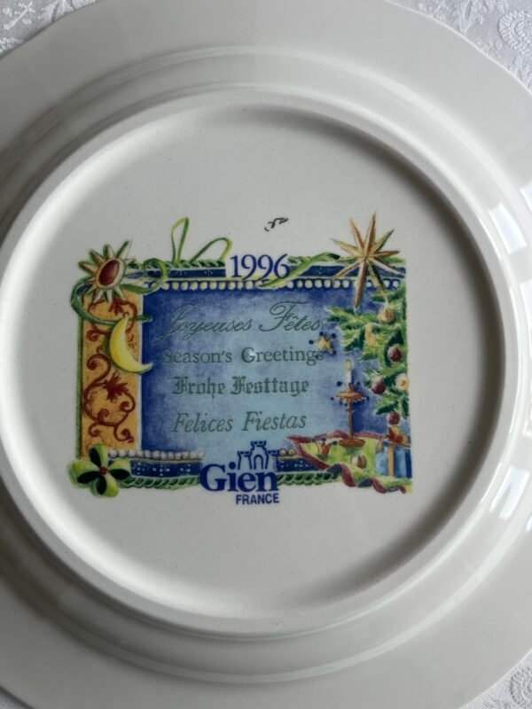 Faïencerie de Gien France – Joyeuses Fêtes – Ontbijtbord / Sierbord