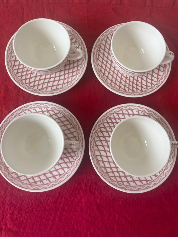 Gien Aurelie koffiekopjes en schotels set van 4 bovenaanzicht Gien Aurelie theekosp en schotels set van 2 bovenaanzicht