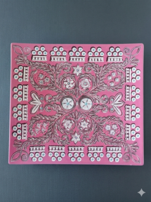 Faïencerie de Gien – Paseo – Grote Serveerschaal Roze – Large Serving Platter Pink