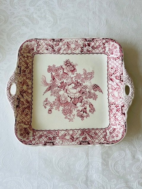 Mason’s – Stratford Pink – Taartschaal / Sandwichschaal met Handvaten