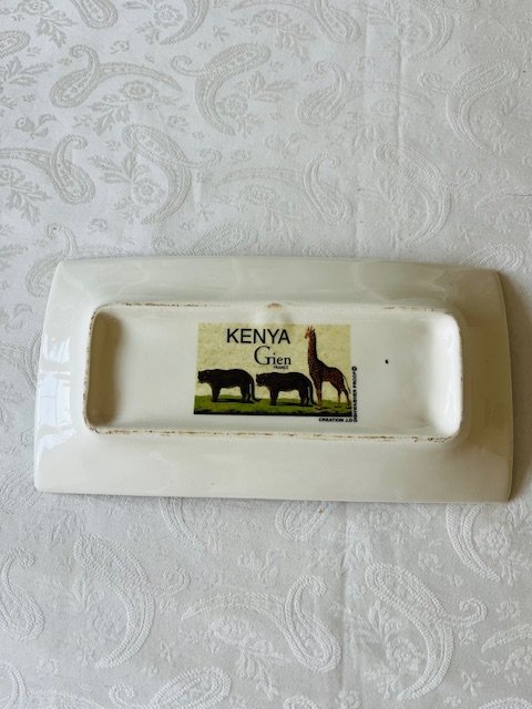 Faïencerie de Gien – Kenya – Rechthoekig Serveerschaaltje / Tapas Schaaltje – Small Rectangular Snack Tray