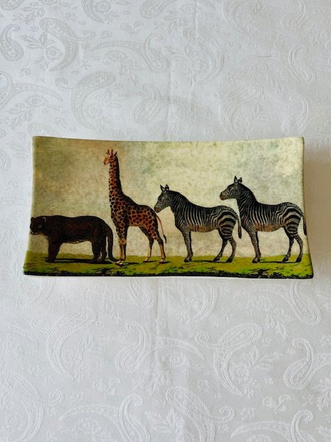 Faïencerie de Gien – Kenya – Rechthoekig Serveerschaaltje / Tapas Schaaltje – Small Rectangular Snack Tray