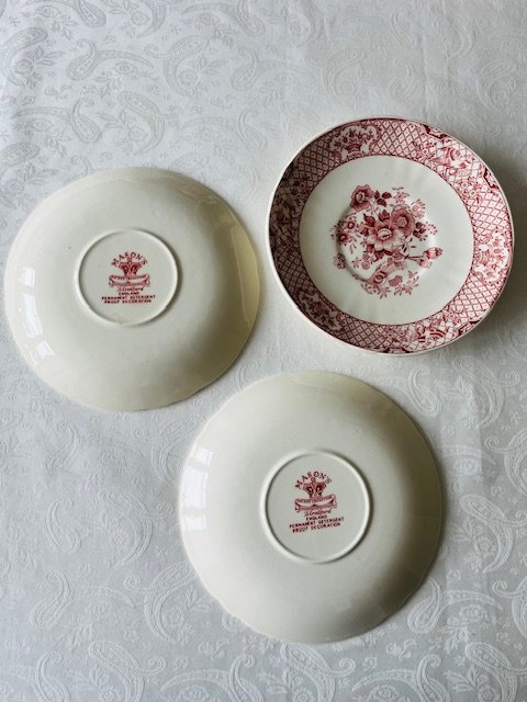 Mason’s – Stratford Pink – Soepkoppen met Schotels / Soup Cups and Saucers