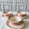 Mason’s – Stratford Pink – Soepkoppen met Schotels / Soup Cups and Saucers