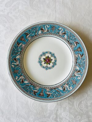 Wedgwood – Florentine W2714 Turquoise – Ontbijtbord / Dessertbord – Dessert Plate / Salad Plate (Set van 2)