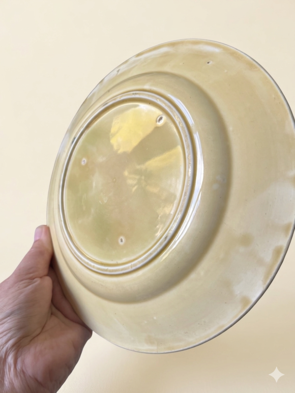 onnaing-barbotine-borden-paarse-bloemen-set-van-5-zij aanzicht achterkant