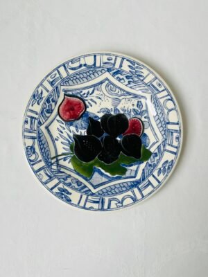 Gien Oiseau Bleu Fruits ontbijtbord met vijgen decor 22 cm