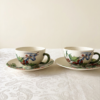 Gien Le Houx Theekop en Schotel set van 2 basis wit