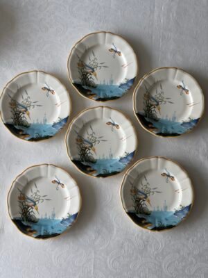 Gien Magellan gebaksbordjes set van 6 close up