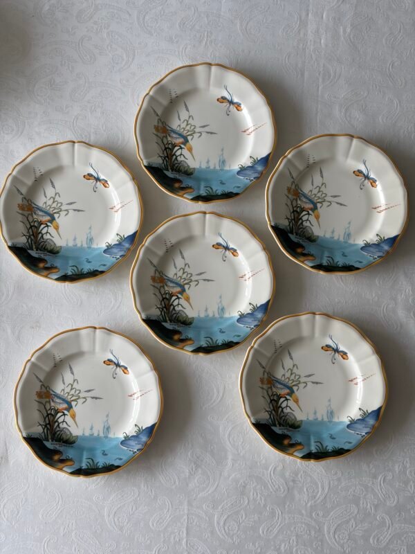 Gien Magellan gebaksbordjes set van 6 close up