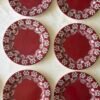 Gien Paseo ontbijtborden set van 6 donkerrood