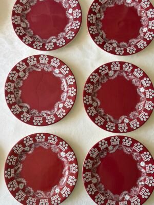 Gien Paseo ontbijtborden set van 6 donkerrood