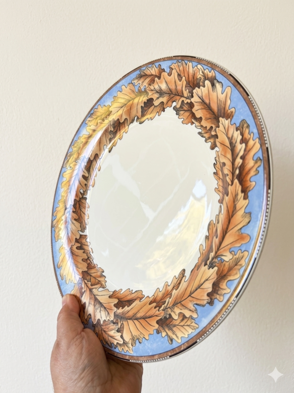 Exclusief Gien Feuilles de Chene plat dinerbord uit de jaren 90 voor een herfsttafel