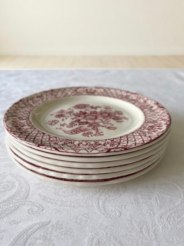 Mason's Stratford Pink boterbordjes⁠ set van 6 stapel