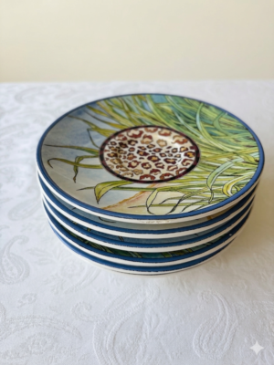 Gien Savane koffieschotels boterbordjes 13 cm stapel van 6 Gien Savane koffieschotels boterbordjes 13 cm stapel van 6