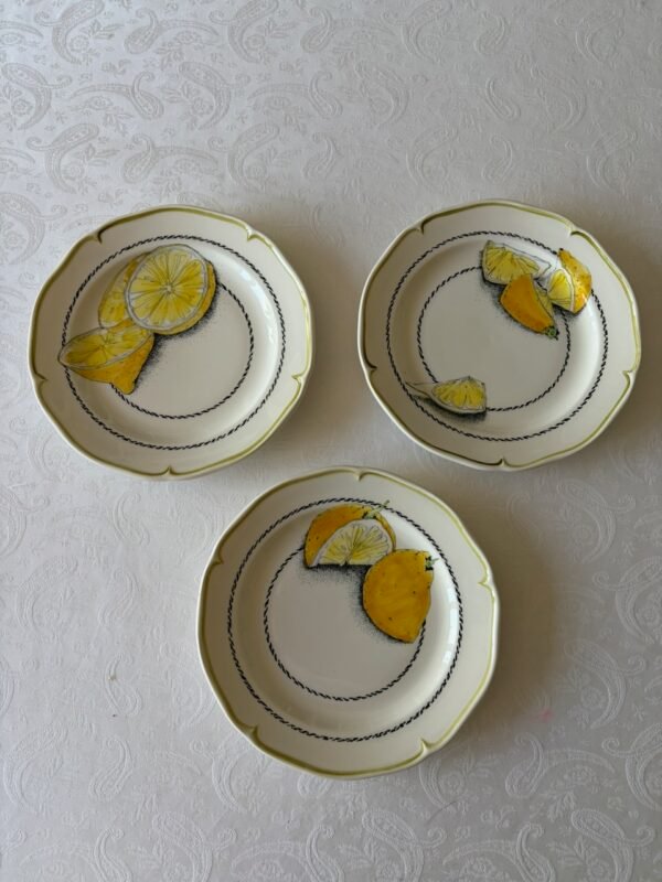 Gien citron de france 3 bordjes Gien Citron de France gebaksbordjes 3 bordjes