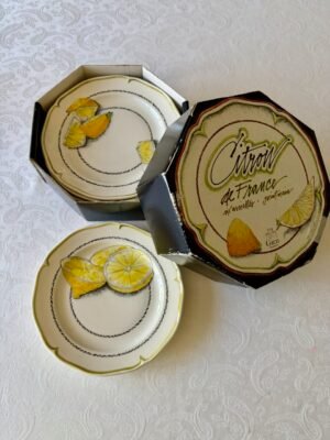 Gien Citron de France originele doos met 2 bordjes