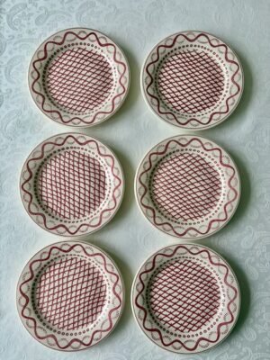 gien aurelie rouge gebaksbordjes set van 6